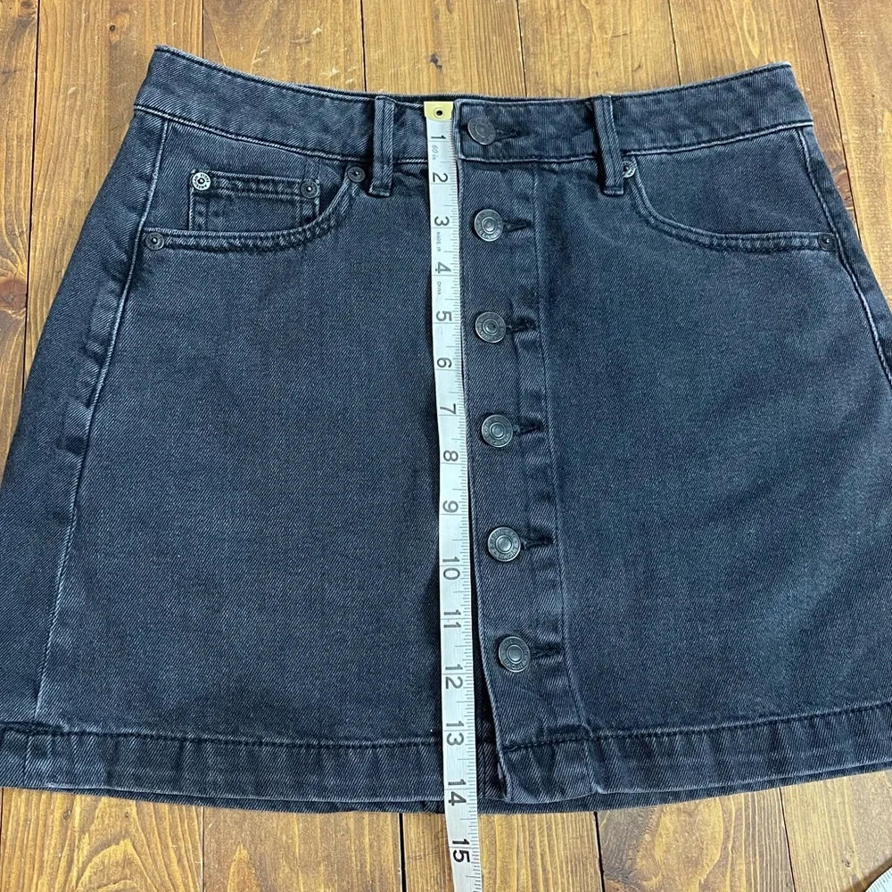 American Eagle Outfitters size 2 black jean super hi line a line mini skirt